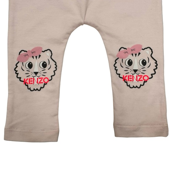NWT KENZO Baby Girl Tiger Logo Leggings Light Pink Organic Cotton Size 3M - Picture 8 of 13